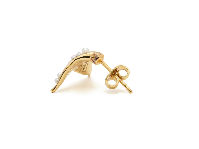 Flipper 18K Gold Stud w. Pearls