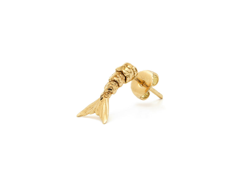 Mermaid Tail 18K Gold Stud