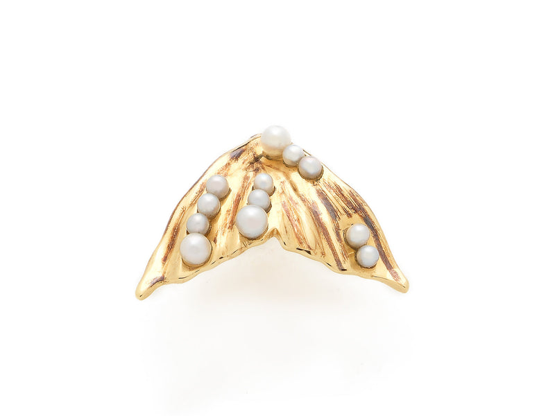 Flipper 18K Gold Stud w. Pearls