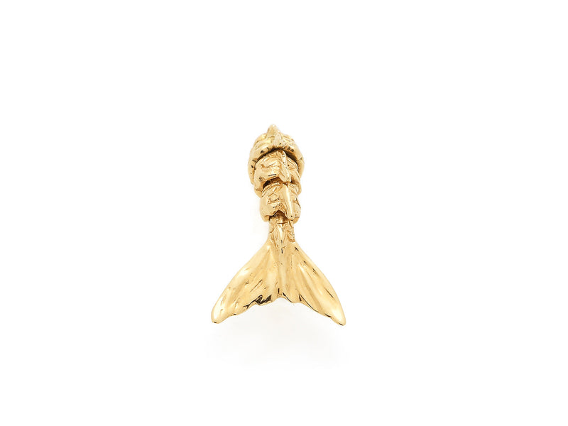 Mermaid Tail 18K Gold Stud