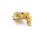 Alligator Twist Pop Art 18K Gold Earring w. Tsavorite & Diamonds