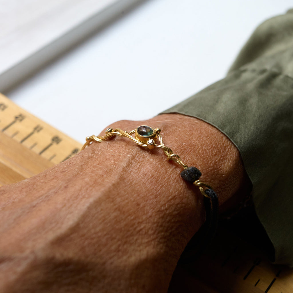 Seafire 18K & 22K Guld Armbånd m. Safir & Diamant