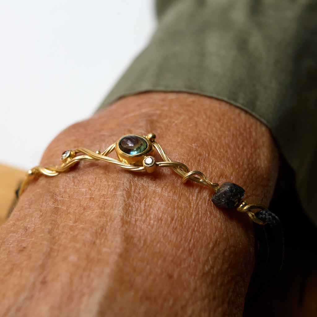 Seafire 18K & 22K Guld Armbånd m. Safir & Diamant