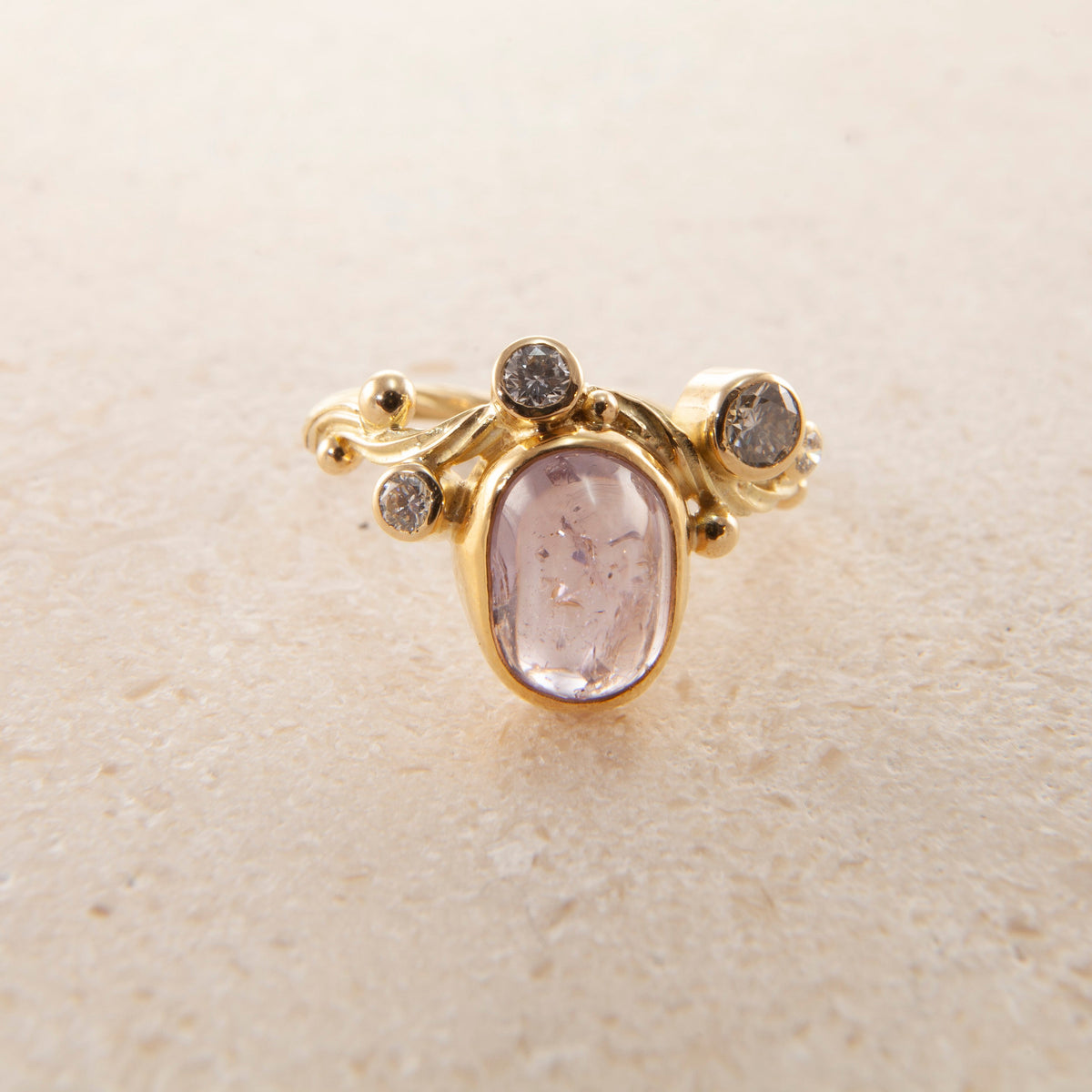 Seafire 18K & 22K Gold Ring w. Spinel & Diamond