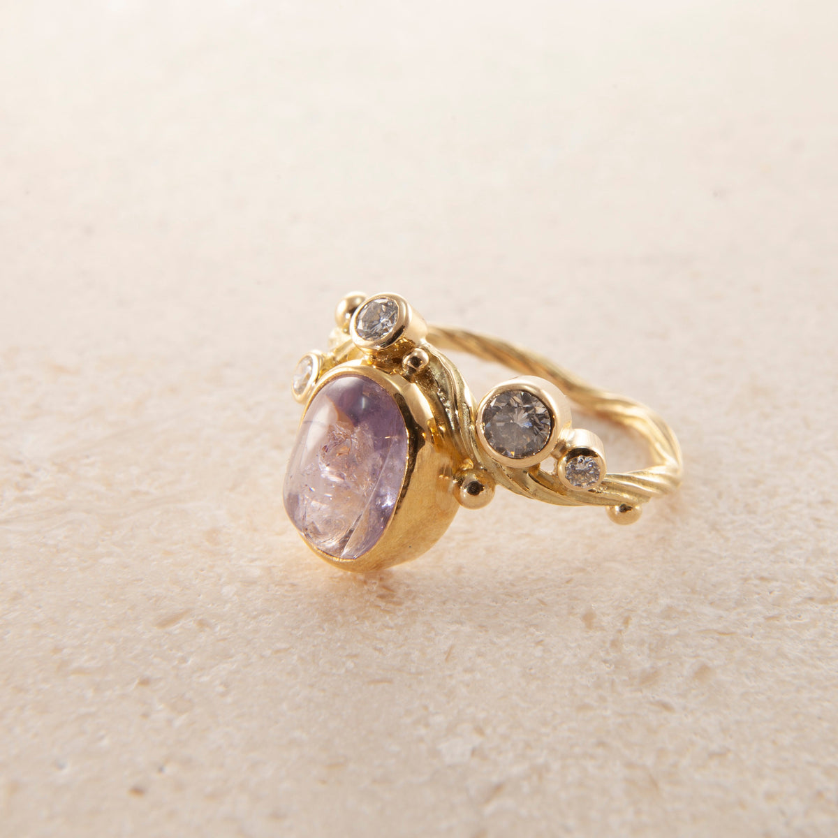 Seafire 18K & 22K Gold Ring w. Spinel & Diamond