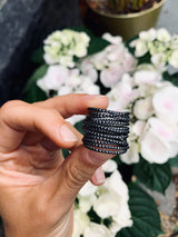 Black Champagne Silver Ring