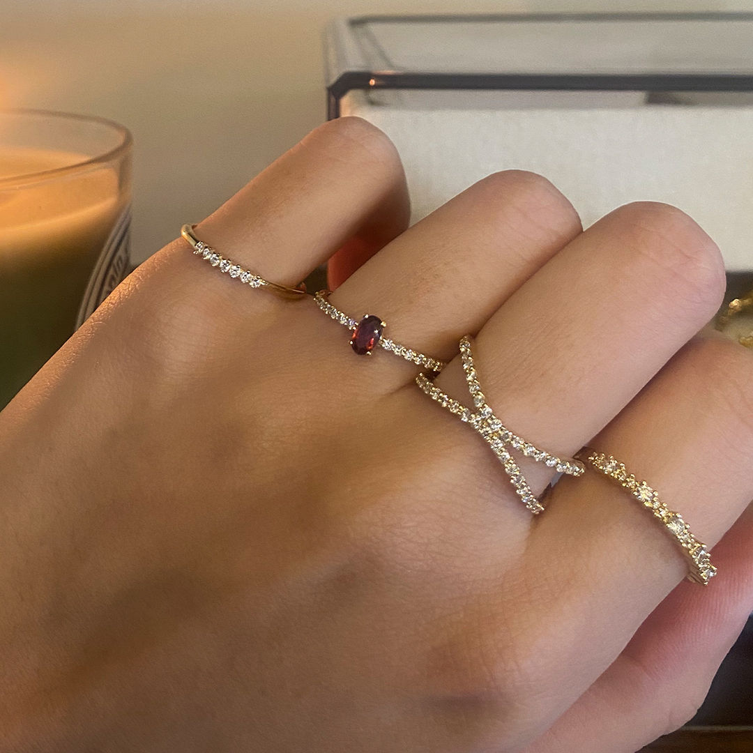 Blairs 18k Rose Guld Ring m. Diamanter