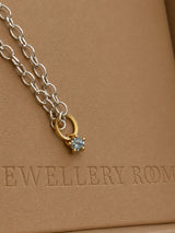 Cocktail 18K Gold Pendant w. Sky Blue Topaz