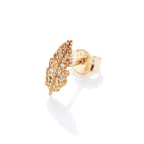 Feather Suki 18K Gold Stud w. Diamonds