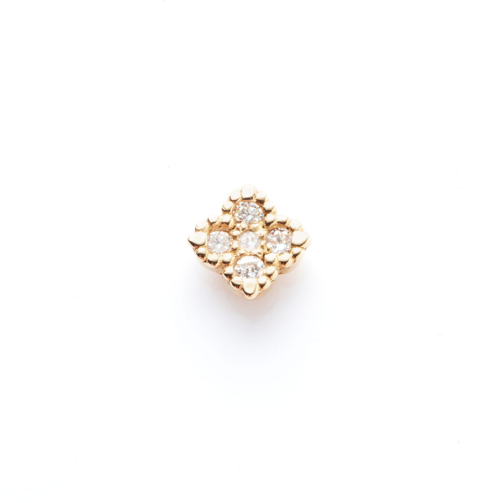 Nina One 18K Gold Studs w. Diamonds