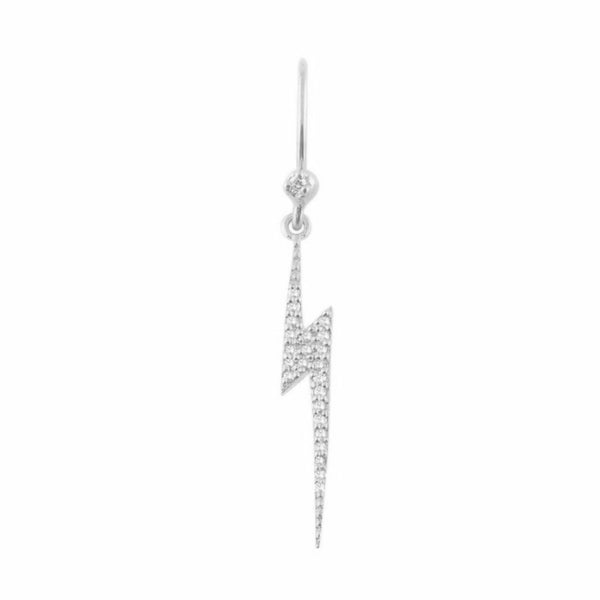 Diamond Bolt Silver Earring w. Diamonds