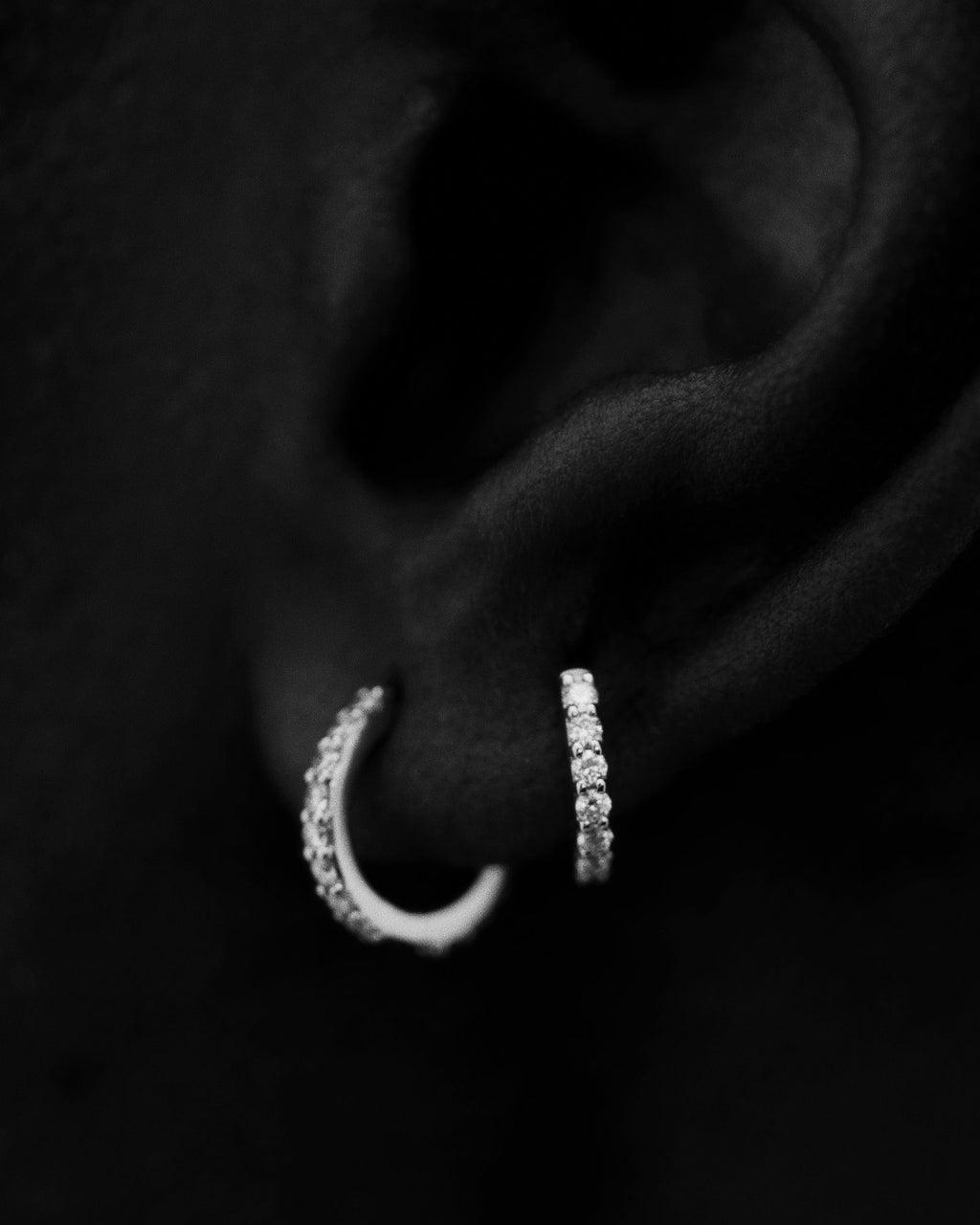 Bovary 10 14K Gold Huggie w. Lab-Grown Diamonds