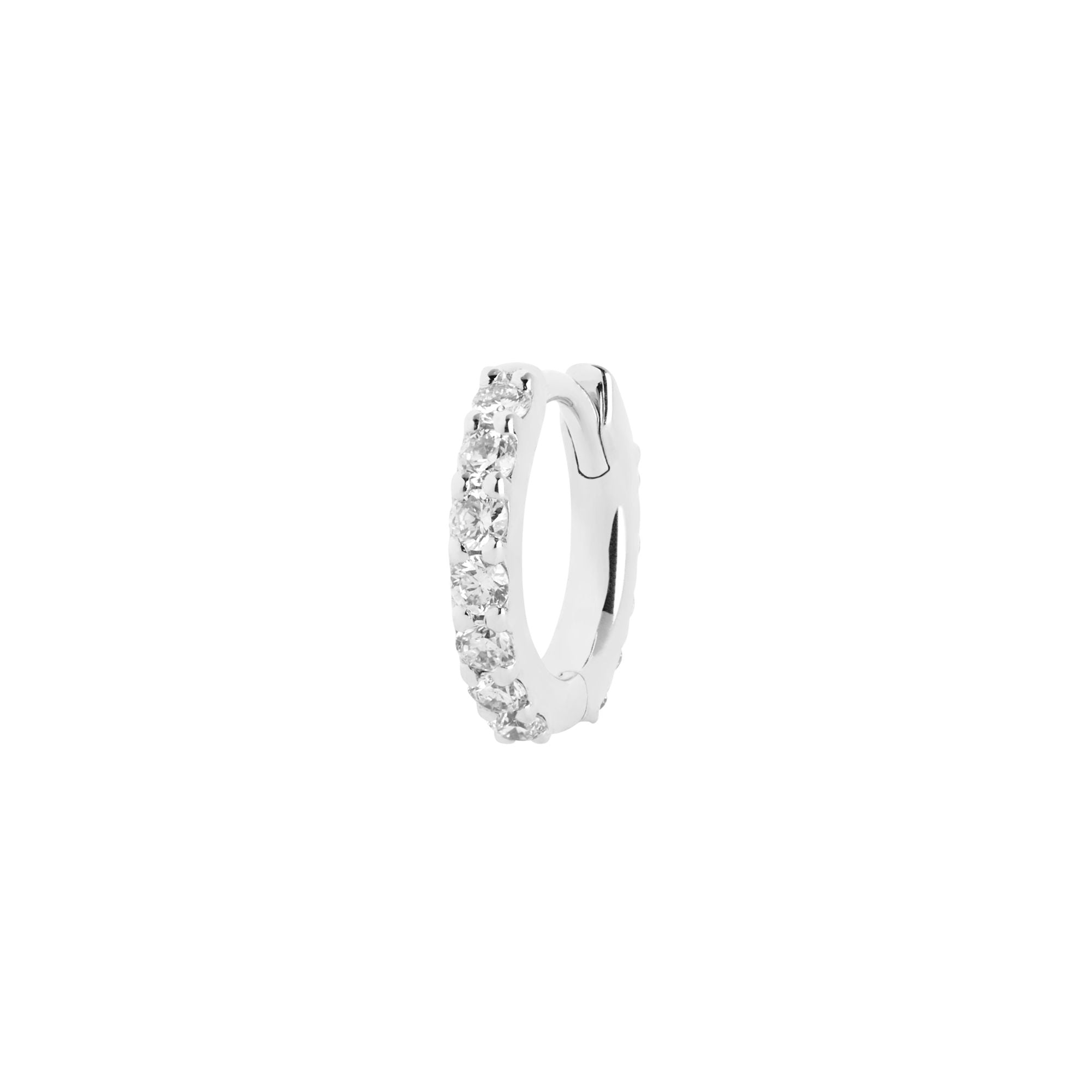 Bovary 8 14K Weißgold Huggie W. Diamanten gewachsen