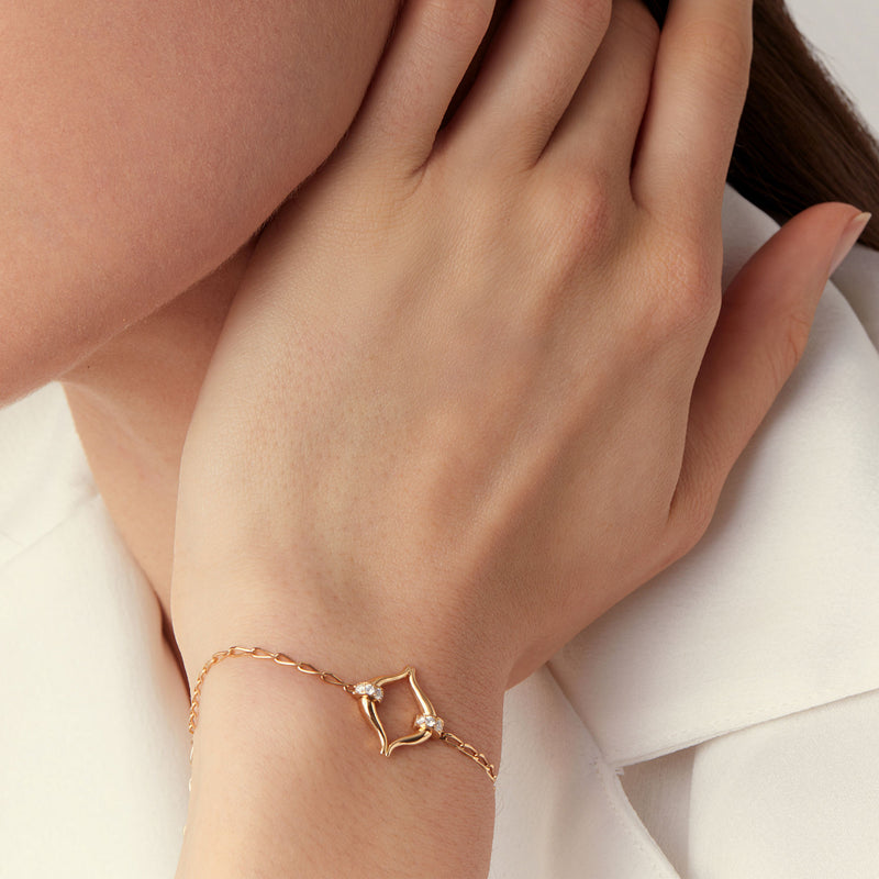 Eboris Link Paved 18K Guld Armbånd m. Lab-Grown Diamanter