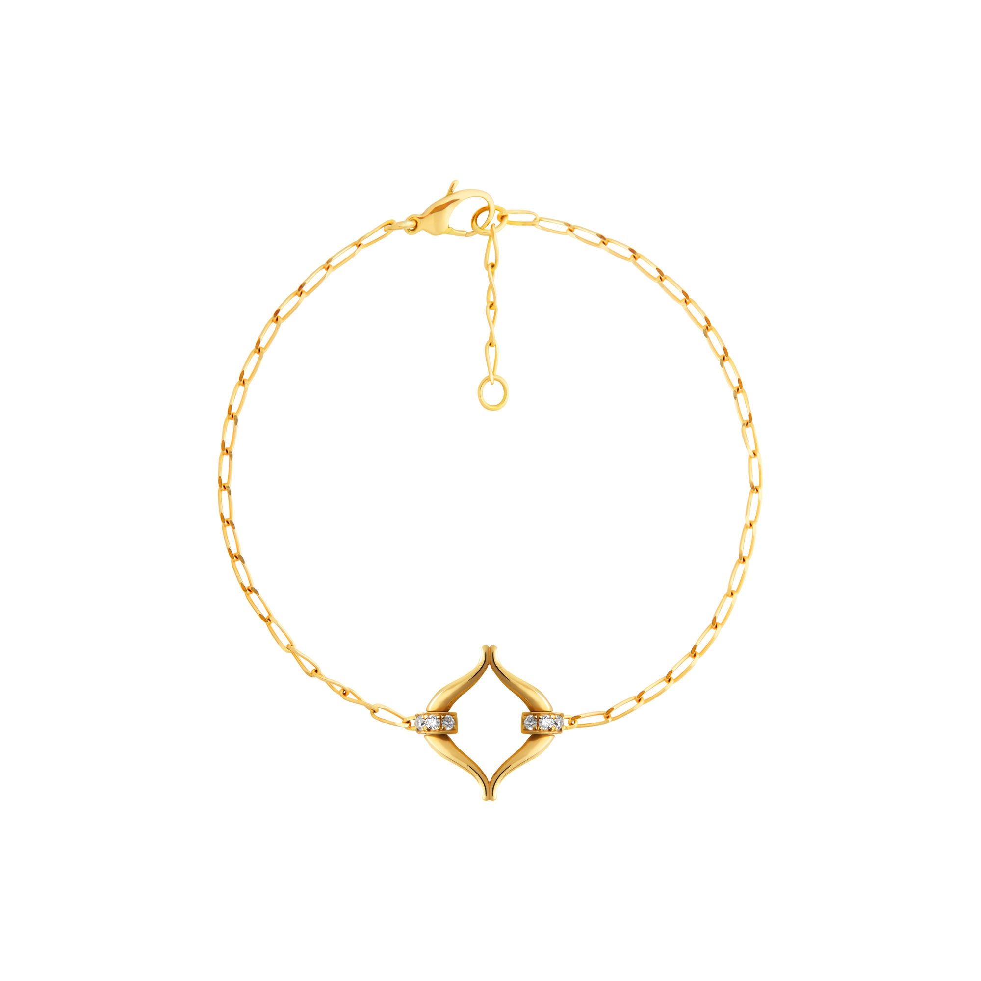 Eboris Link Paved 18K Gold Bracelet w.Diamonds