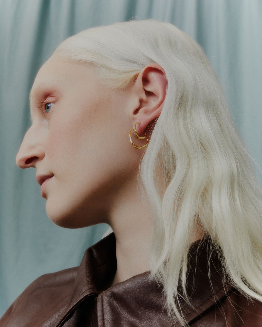 Branch Hoop 16 Gold Plated Earring