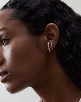 Brilliant Round Suspender 14k gold Earring w.Lab-Grown Diamonds