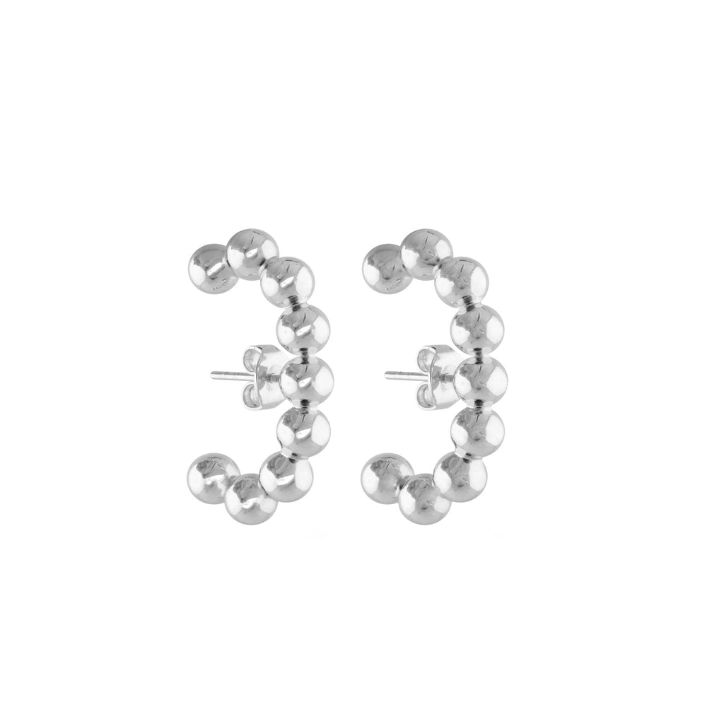 Bubble C silberne Hoops
