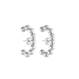 Bubble C Silver Hoops