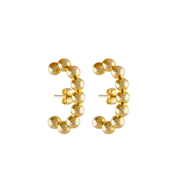 Bubble C 18K Gold Plated Hoops