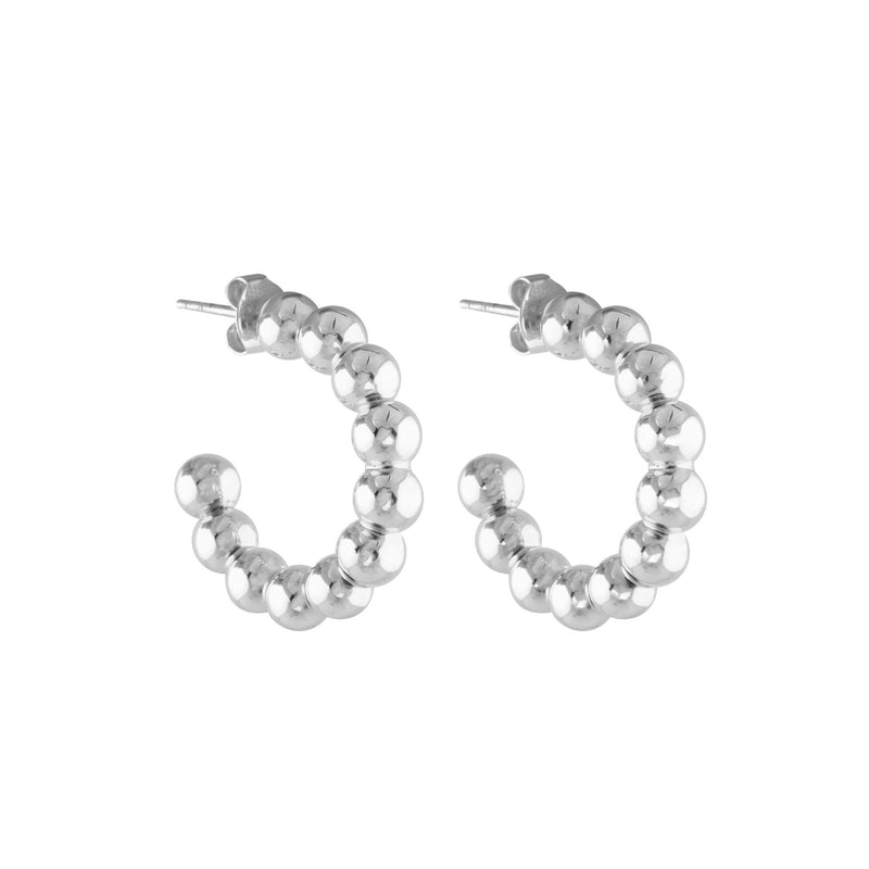 Bubble Silver Hoops