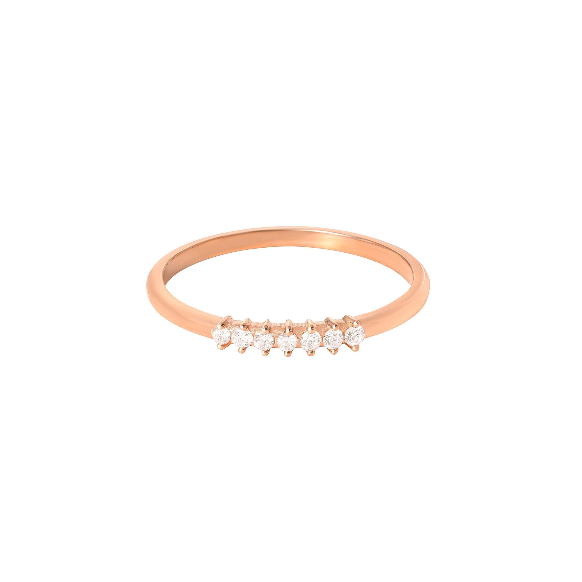 Bobler 18k Rose Guld Ring m. Diamanter