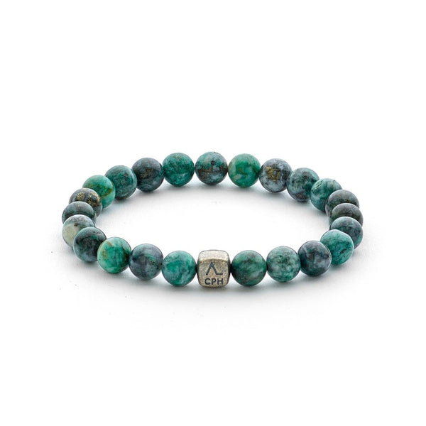 ColorUp Dioptase 8mm Sølv Armbånd