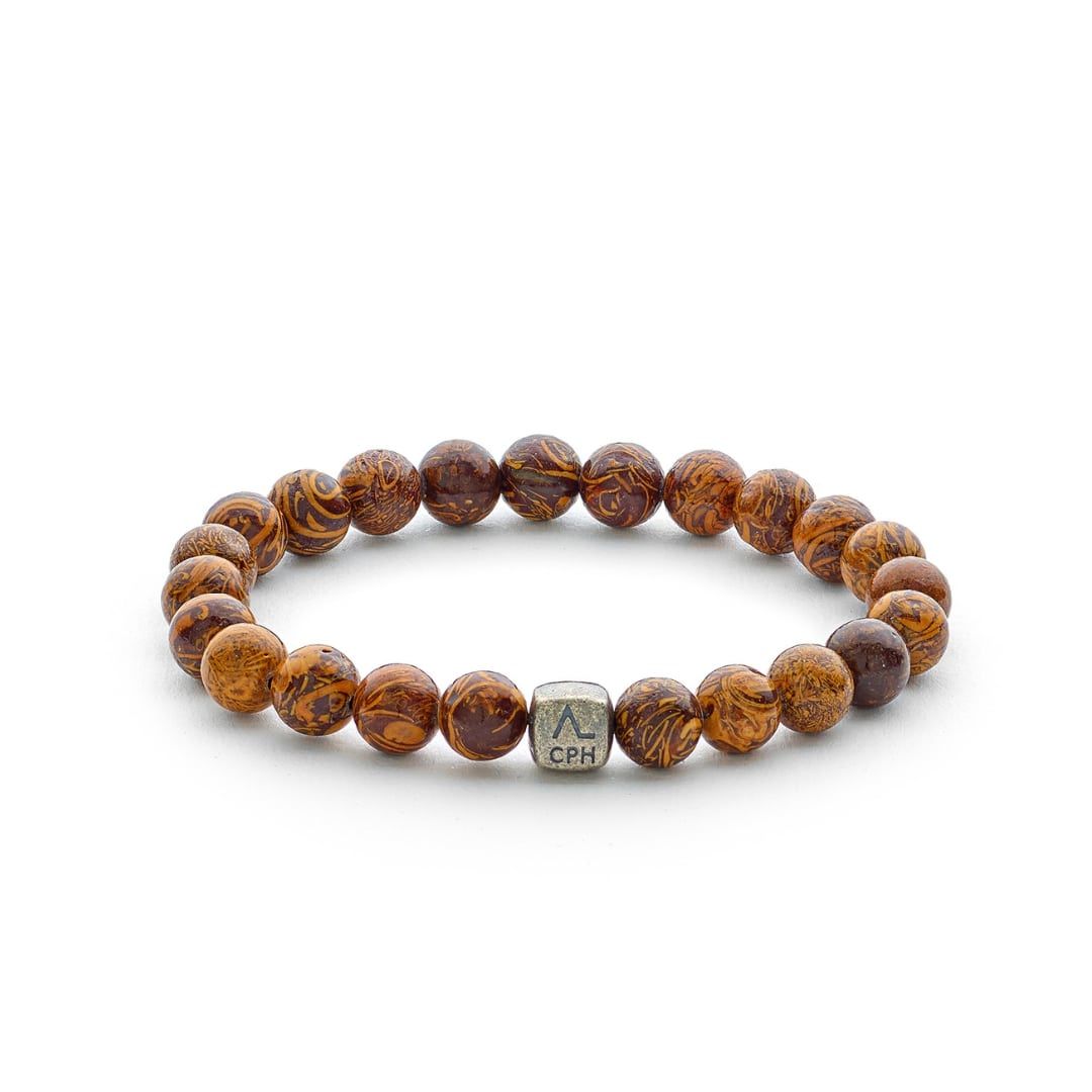 ColorUp Elephant Jasper 8mm Silver Bracelet