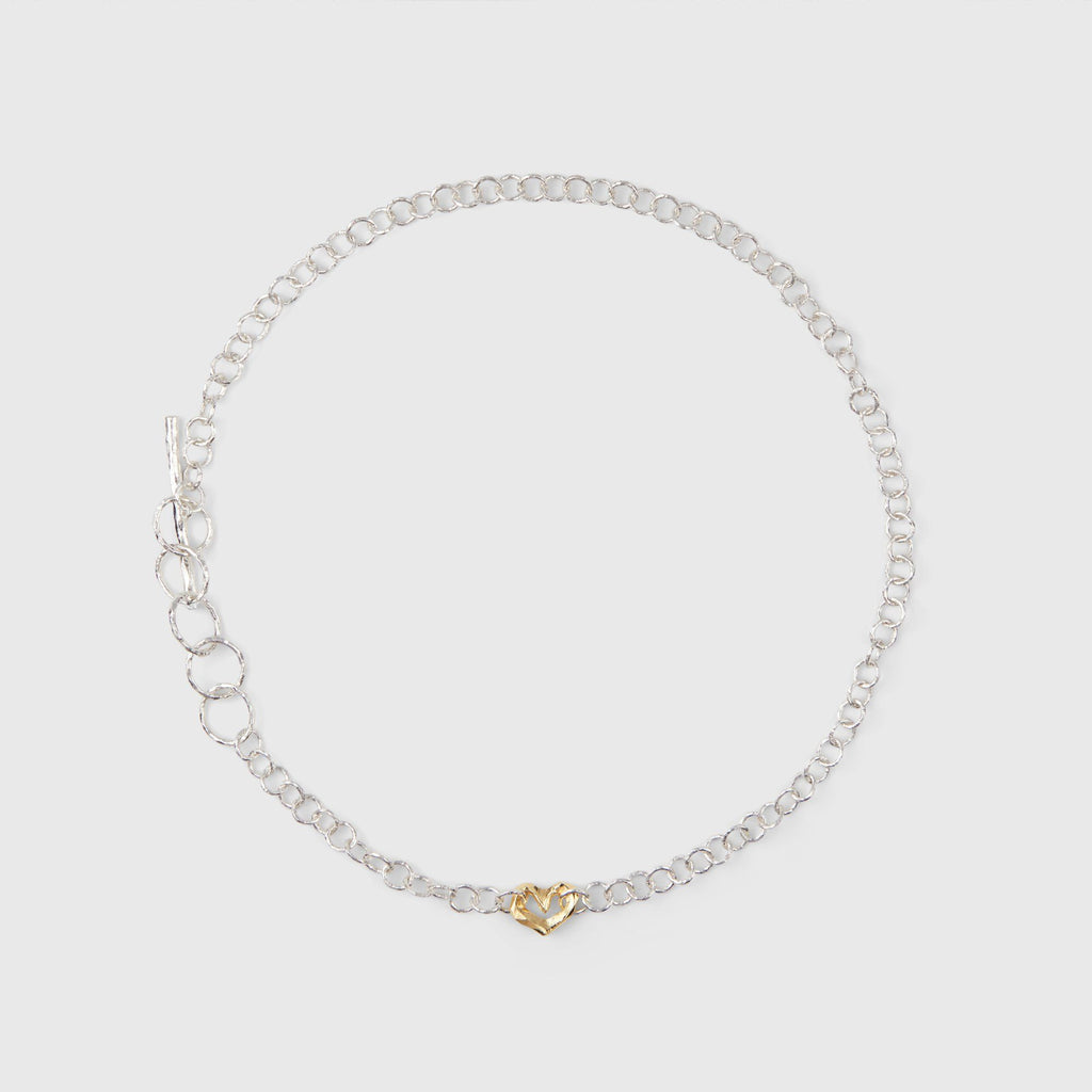 Ringo Mini Heart 18K Gold & Silver Necklace