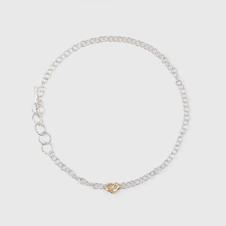 Ringo Mini Heart 18K Gold & Silver Necklace