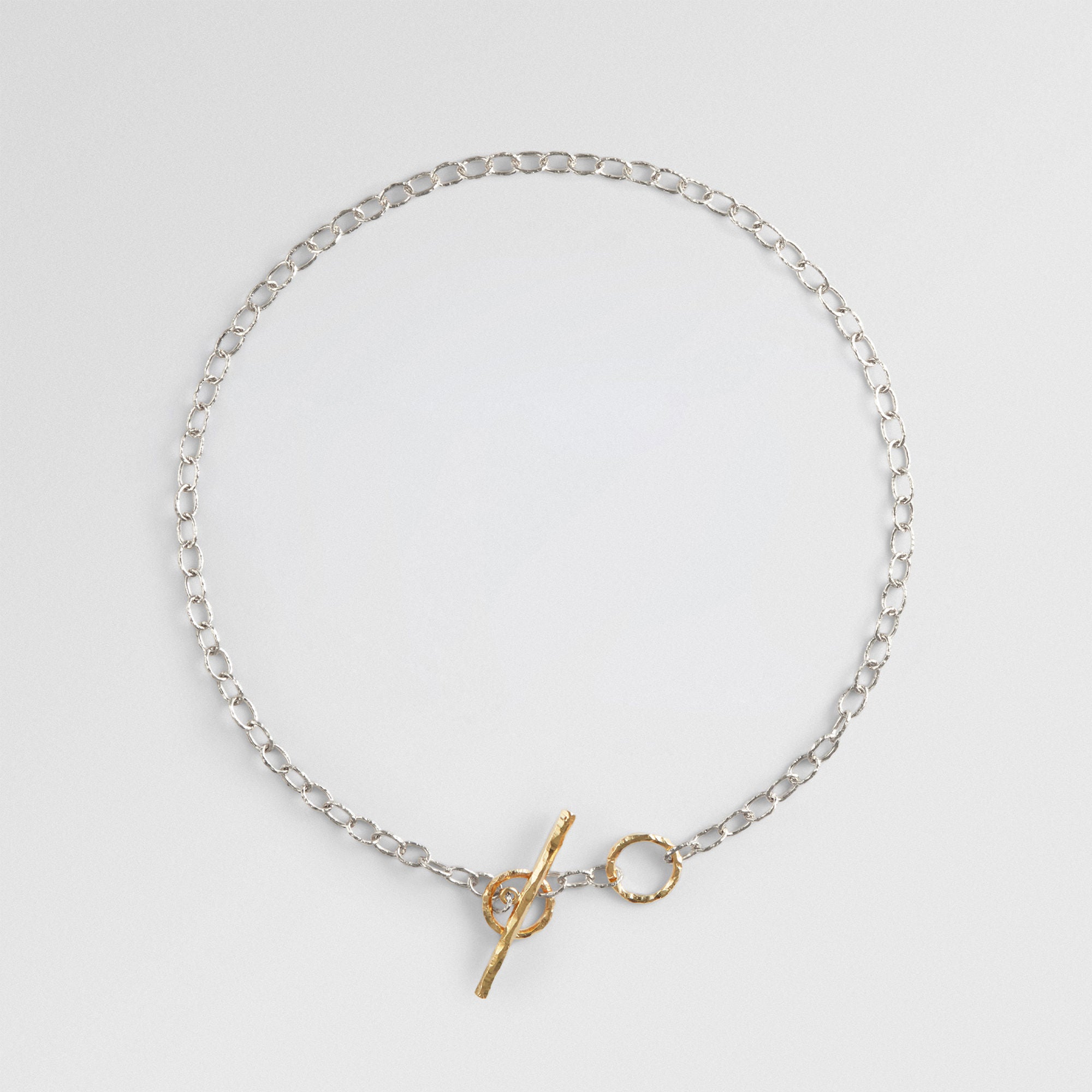 T - Chain 18K Gold & Silver Necklace 39cm