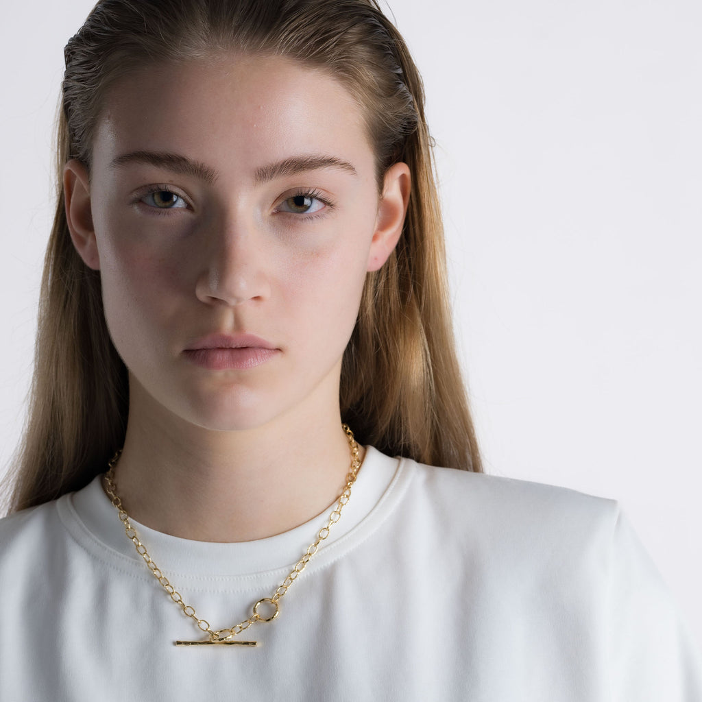 T - Chain 18K Gold Necklace 39cm