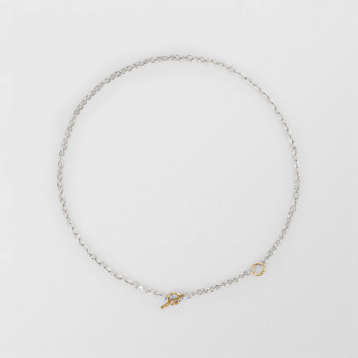 T - Chain 18K Gold & Silver Necklace