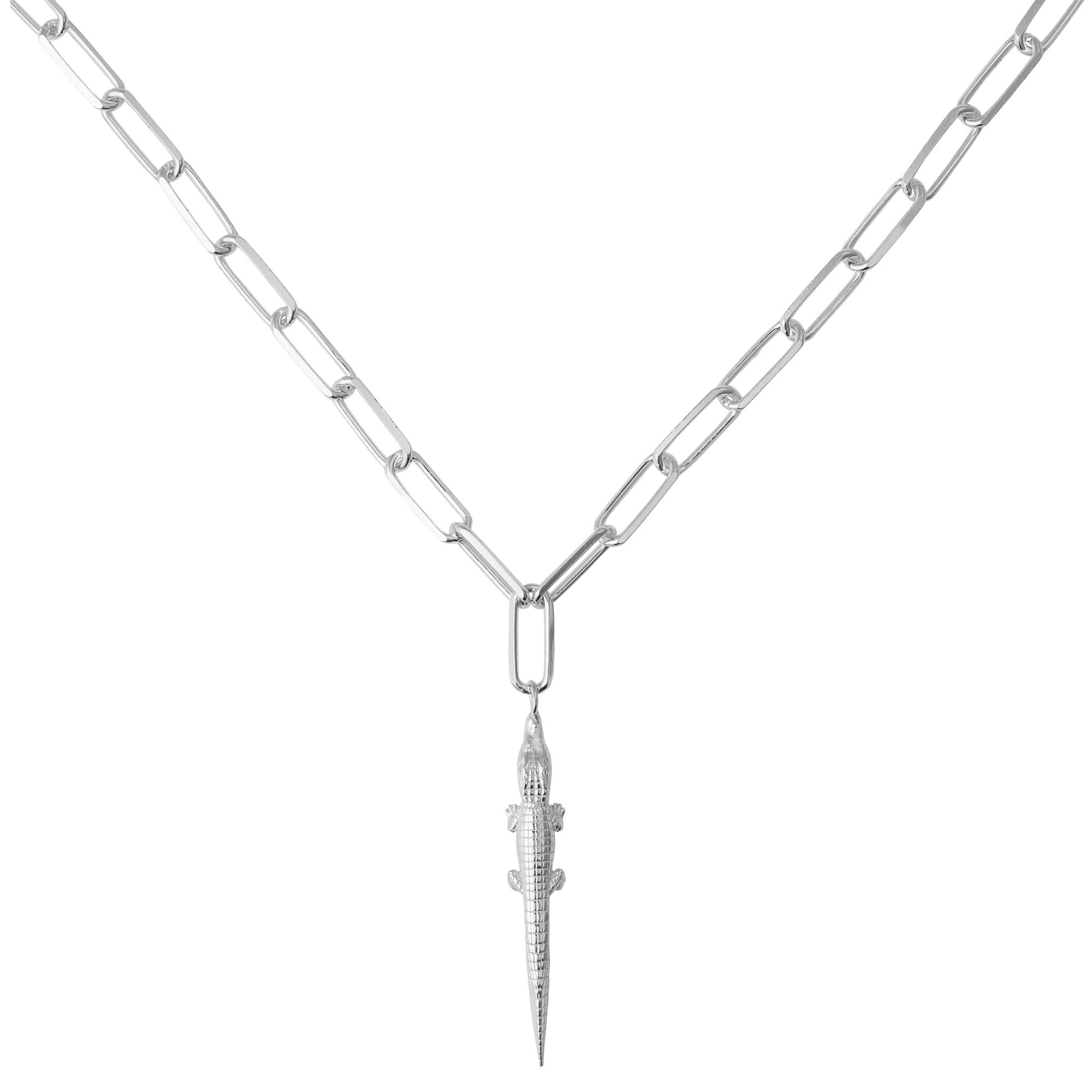 Alligator Silver Necklace