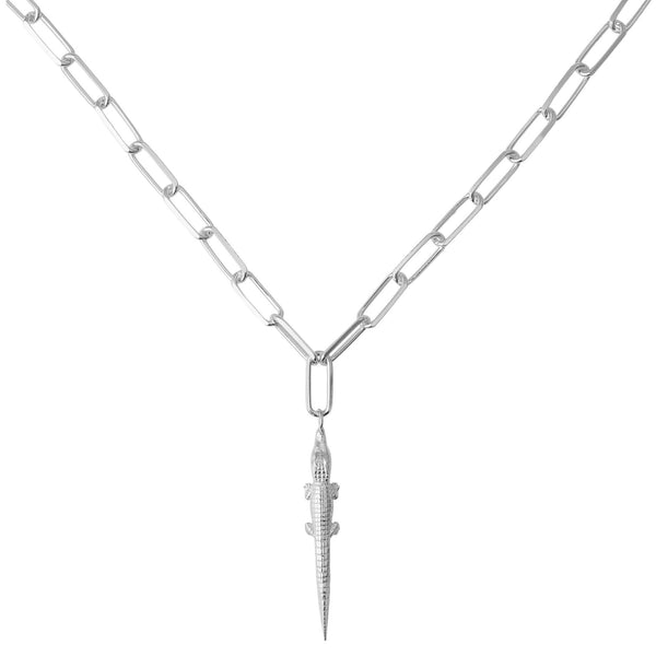 Alligator Silver Necklace