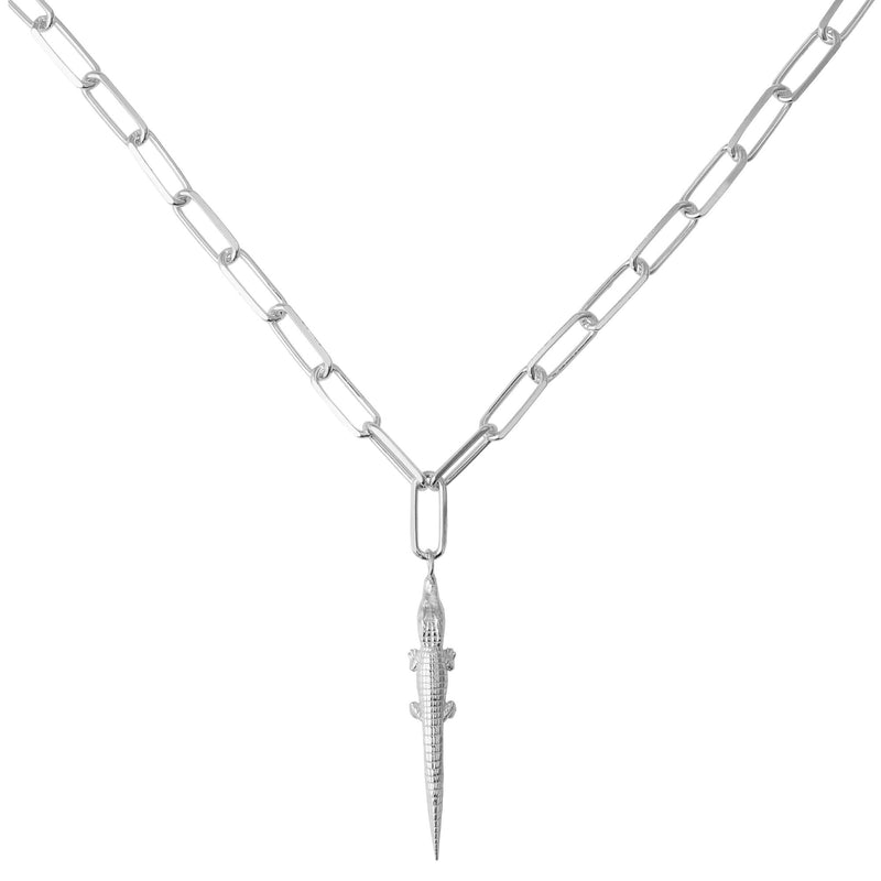 Alligator Silver Necklace