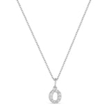 Petite Letter O Silver Necklace w. Zirconias
