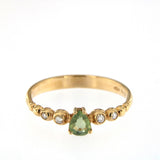 Bubble 18K Rose Gold Ring w. Diamonds & Green Sapphire