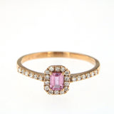 Candy 18K Rosaguld Ring m. Diamanter & Pink Safir