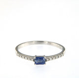 Candy 18K White Gold Ring w. Blue Sapphire & Diamonds