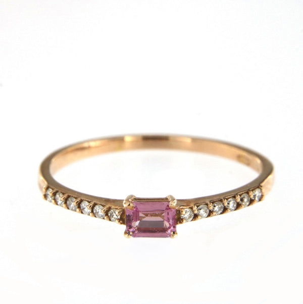 Candy 18K Rosaguld Ring m. Pink Safir & Diamanter