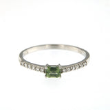 Candy 18K White Gold Ring w. Green Sapphire & Diamonds