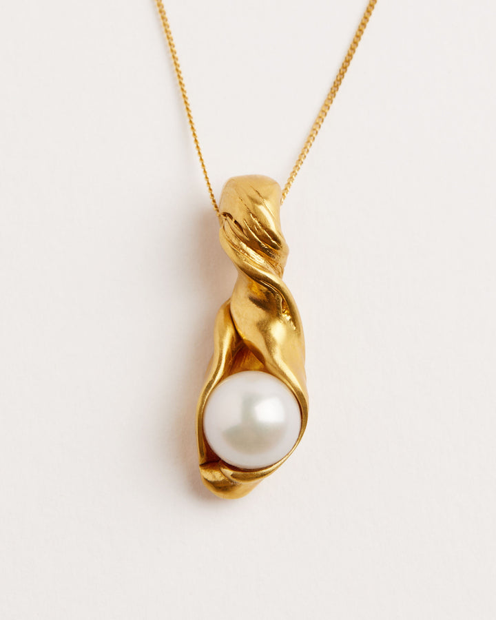 Dobra Gold Plated Necklace w. Freshwater Pearl