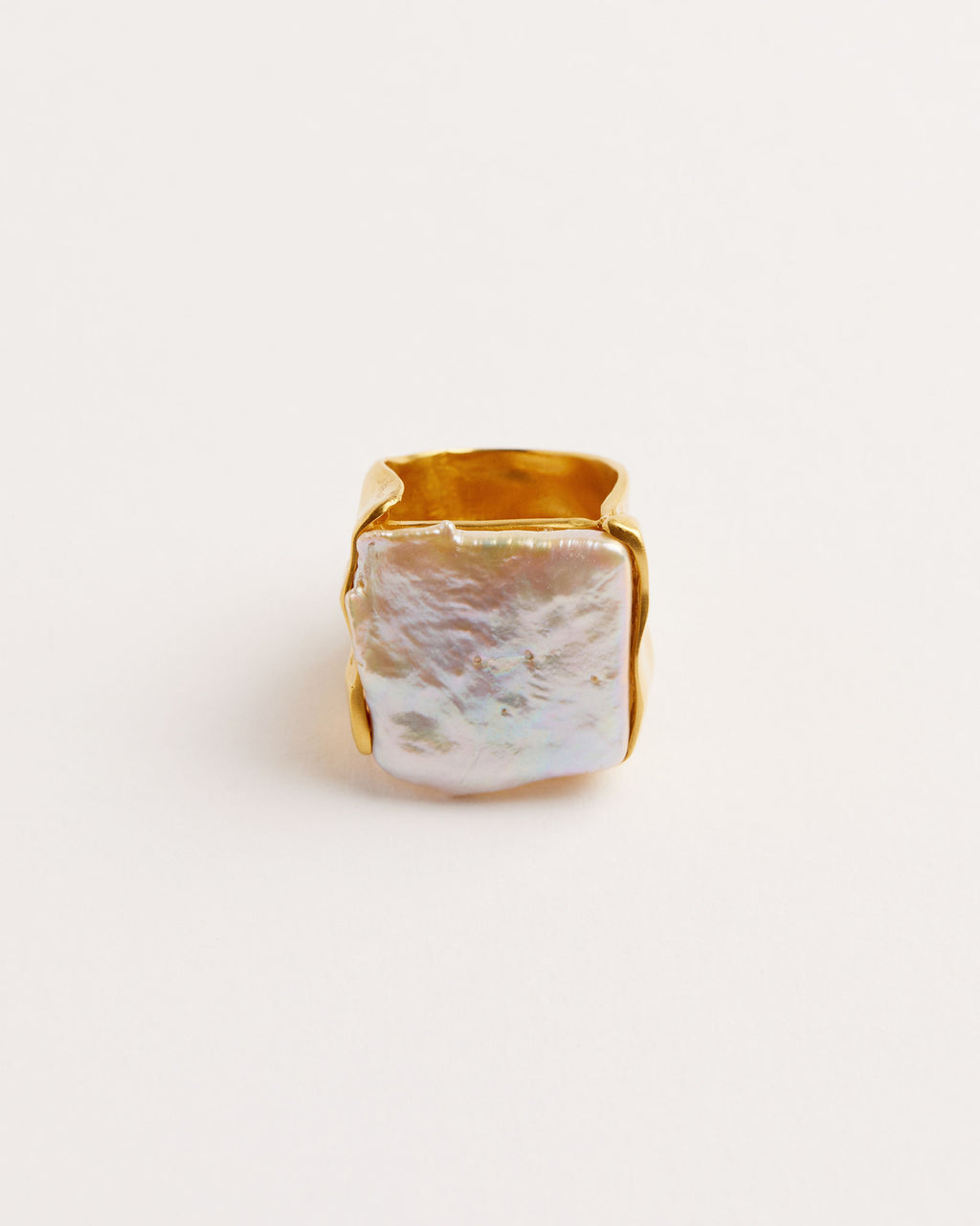 Dobra Gold Plated Ring w. Keshi Pearls