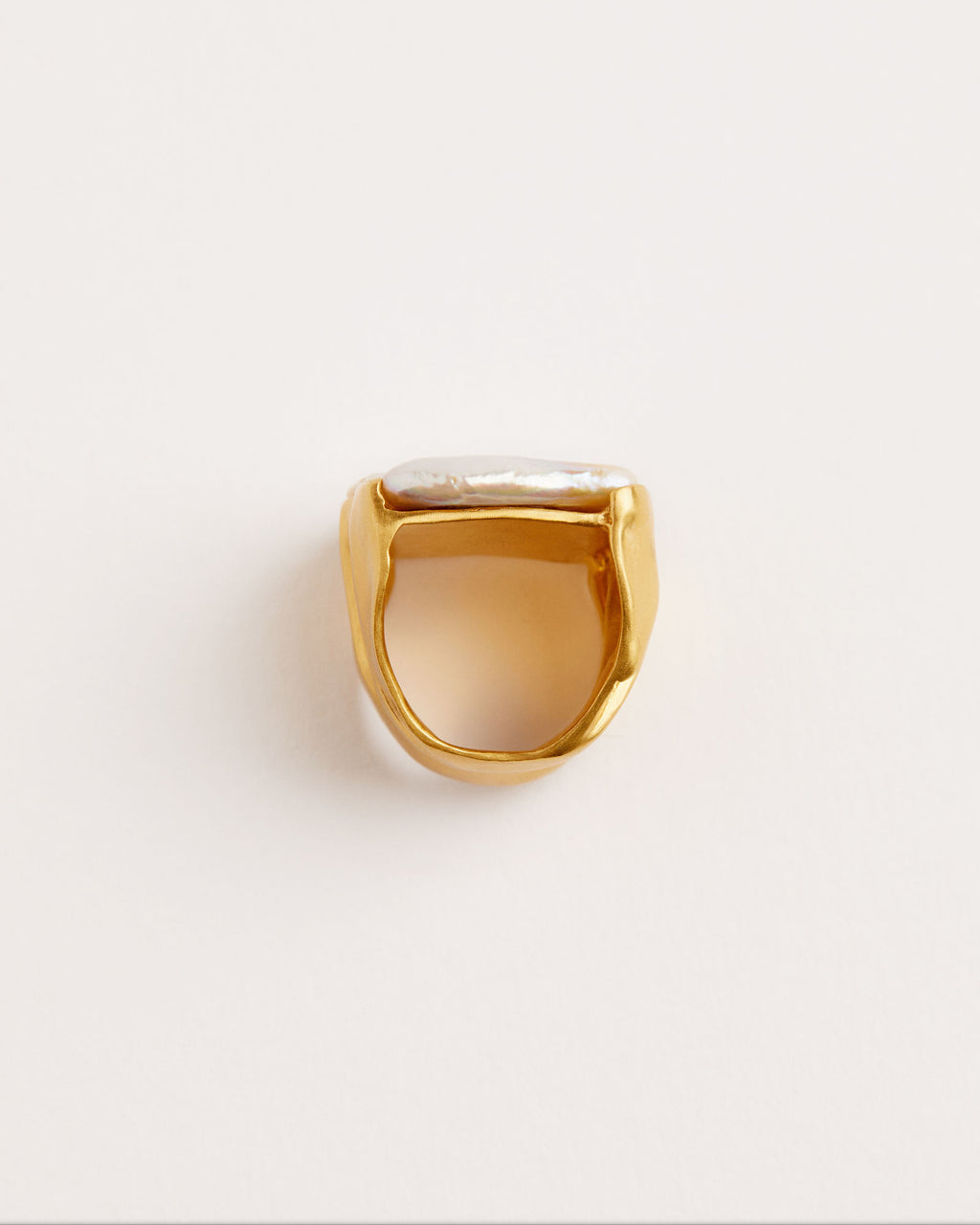Dobra Gold Plated Ring w. Keshi Pearls