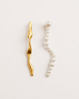 Trama Forgyldte Øreringe m. Ferskvandsperler