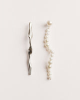 Trama Sølv Øreringe m. Ferskvandsperler