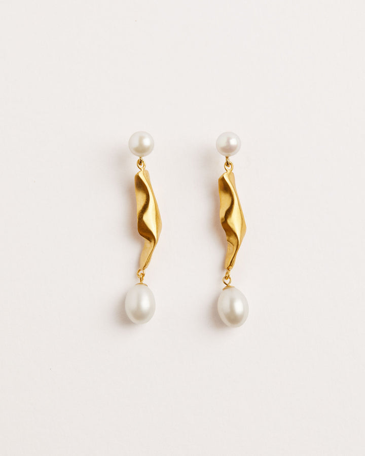 Velo Forgyldte Øreringe m. Ferskvandsperler