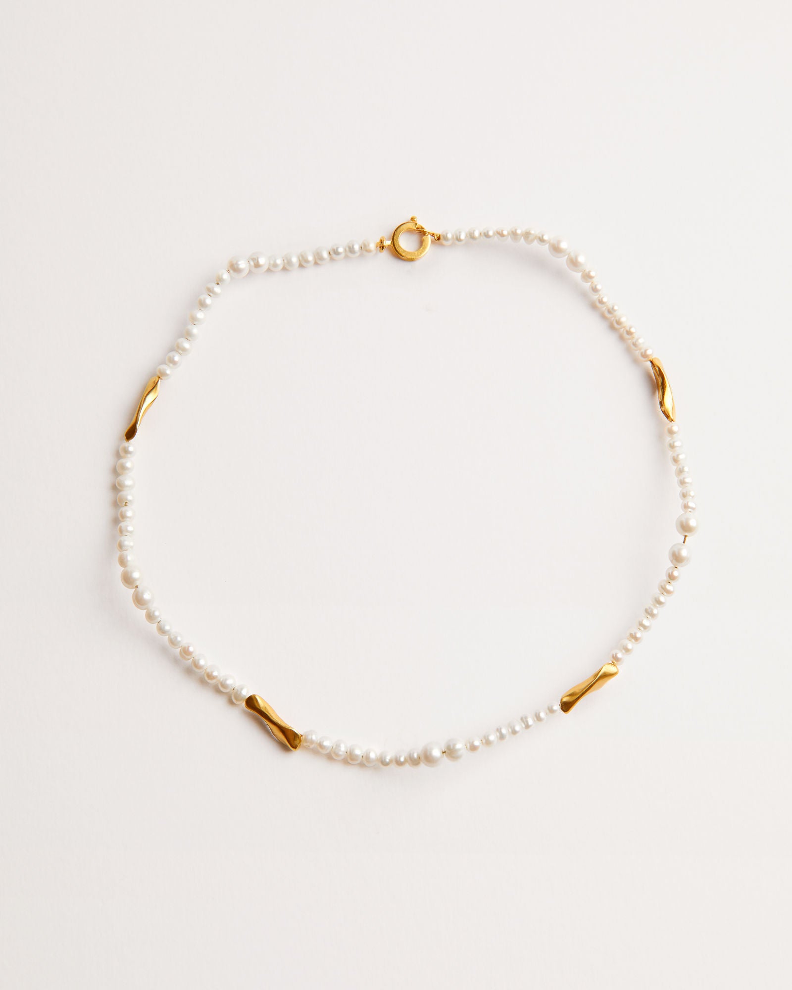 Veu Gold Plated Choker Necklace w. Freshwater Pearls
