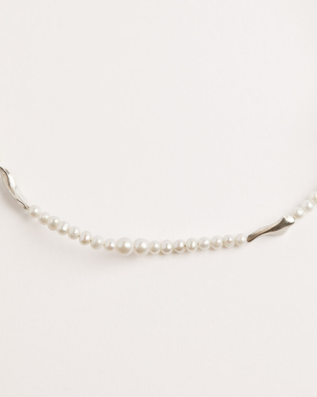 Veu Sølv Choker Halskæde m. Ferskvandsperler
